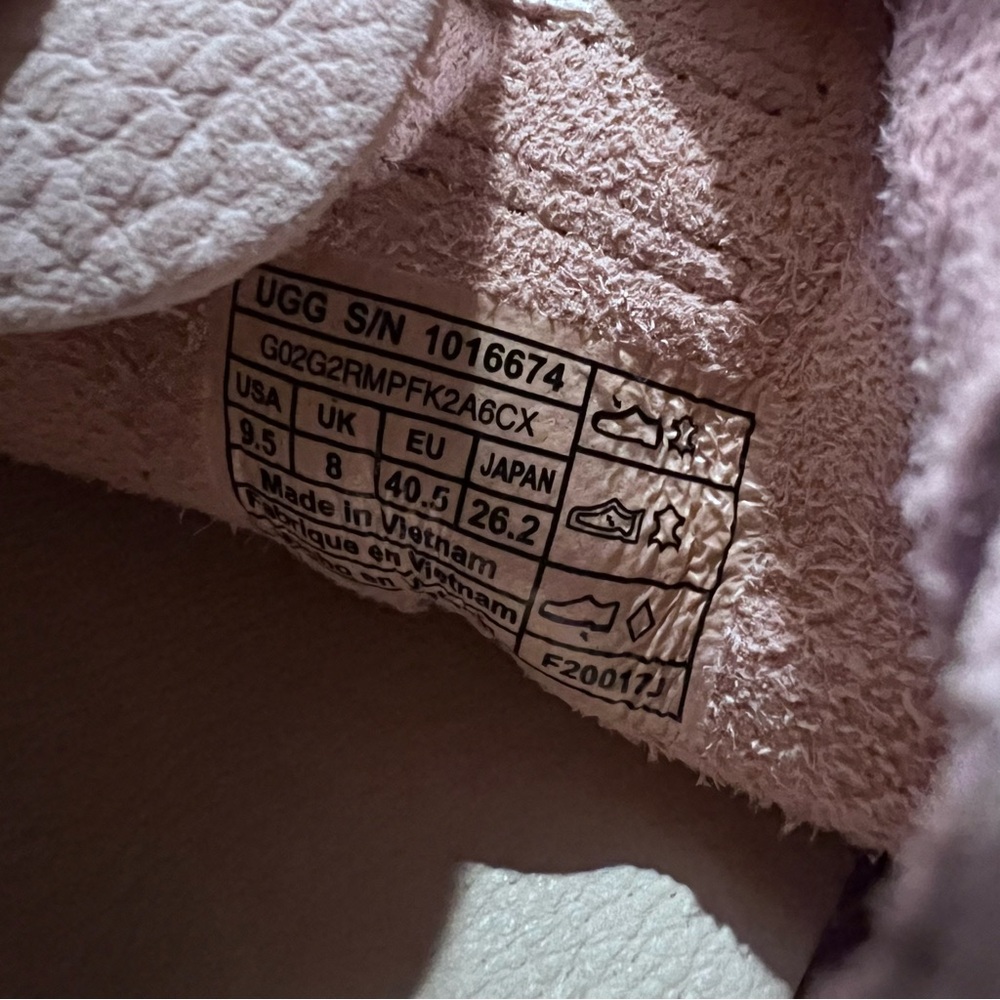 NIB UGG Women’s Tye Nubuck Leather Sneakers In Quartz Pink Size 9.5 - Picture 5 of 10